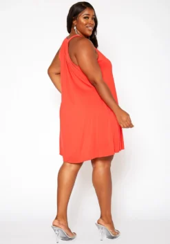 Asoph Plus Size Keyhole Front Flare Mini Dress 8 Asoph Plus Size Keyhole Front Flare Mini Dress -Asoph Fashion Shop 2018176 380 3