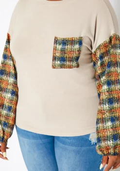 Asoph Plus Size Plaid Print Sweatshirt -Asoph Fashion Shop 2018207 120 4