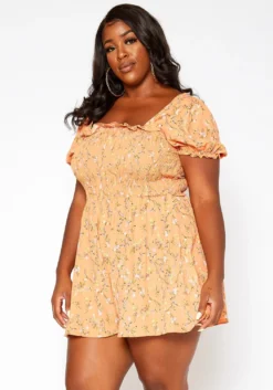 Asoph Plus Size Floral Blossom Print Romper -Asoph Fashion Shop 2018241 304 1