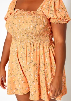 Asoph Plus Size Floral Blossom Print Romper -Asoph Fashion Shop 2018241 304 4