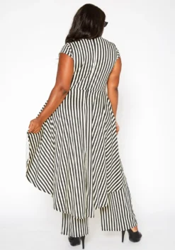 Asoph Plus Size Striped Cape Flare Jumpsuit -Asoph Fashion Shop 2018244 271 3