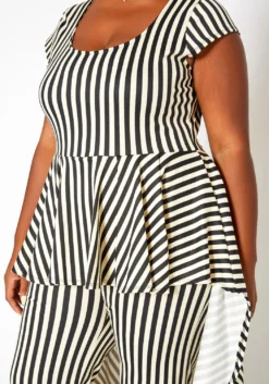 Asoph Plus Size Striped Cape Flare Jumpsuit -Asoph Fashion Shop 2018244 271 4