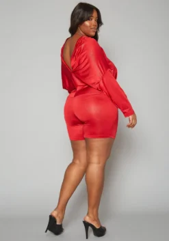 Plus Size Dolman Long Sleeve Romper -Asoph Fashion Shop 2018249 110 3