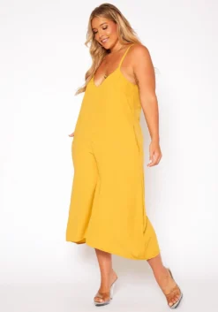 Asoph Plus Size Relaxed Fit Wide Flare Jumpsuit