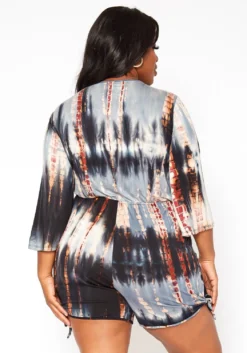 Asoph Plus Size Tie Dye Long Sleeve Romper -Asoph Fashion Shop 2018340 001 2