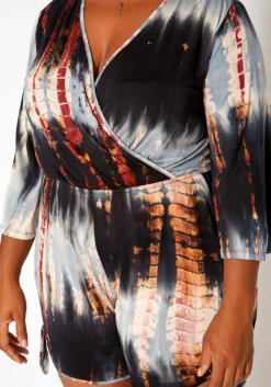 Asoph Plus Size Tie Dye Long Sleeve Romper -Asoph Fashion Shop 2018340 001 4