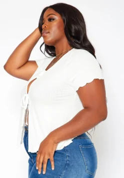 Asoph Plus Size Tie Front Fashion Top 7 Asoph Plus Size Tie Front Fashion Top -Asoph Fashion Shop 2018345 135 2