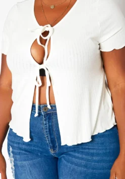 Asoph Plus Size Tie Front Fashion Top 9 Asoph Plus Size Tie Front Fashion Top -Asoph Fashion Shop 2018345 135 4