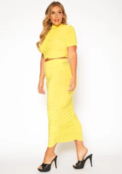 Asoph Plus Size Ruched Design Two Piece Set 7 Asoph Plus Size Ruched Design Two Piece Set -Asoph Fashion Shop 2018400 105 2