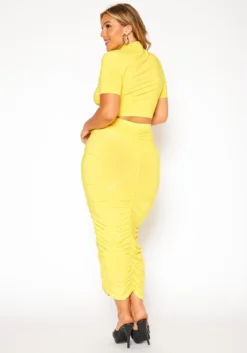 Asoph Plus Size Ruched Design Two Piece Set 8 Asoph Plus Size Ruched Design Two Piece Set -Asoph Fashion Shop 2018400 105 3