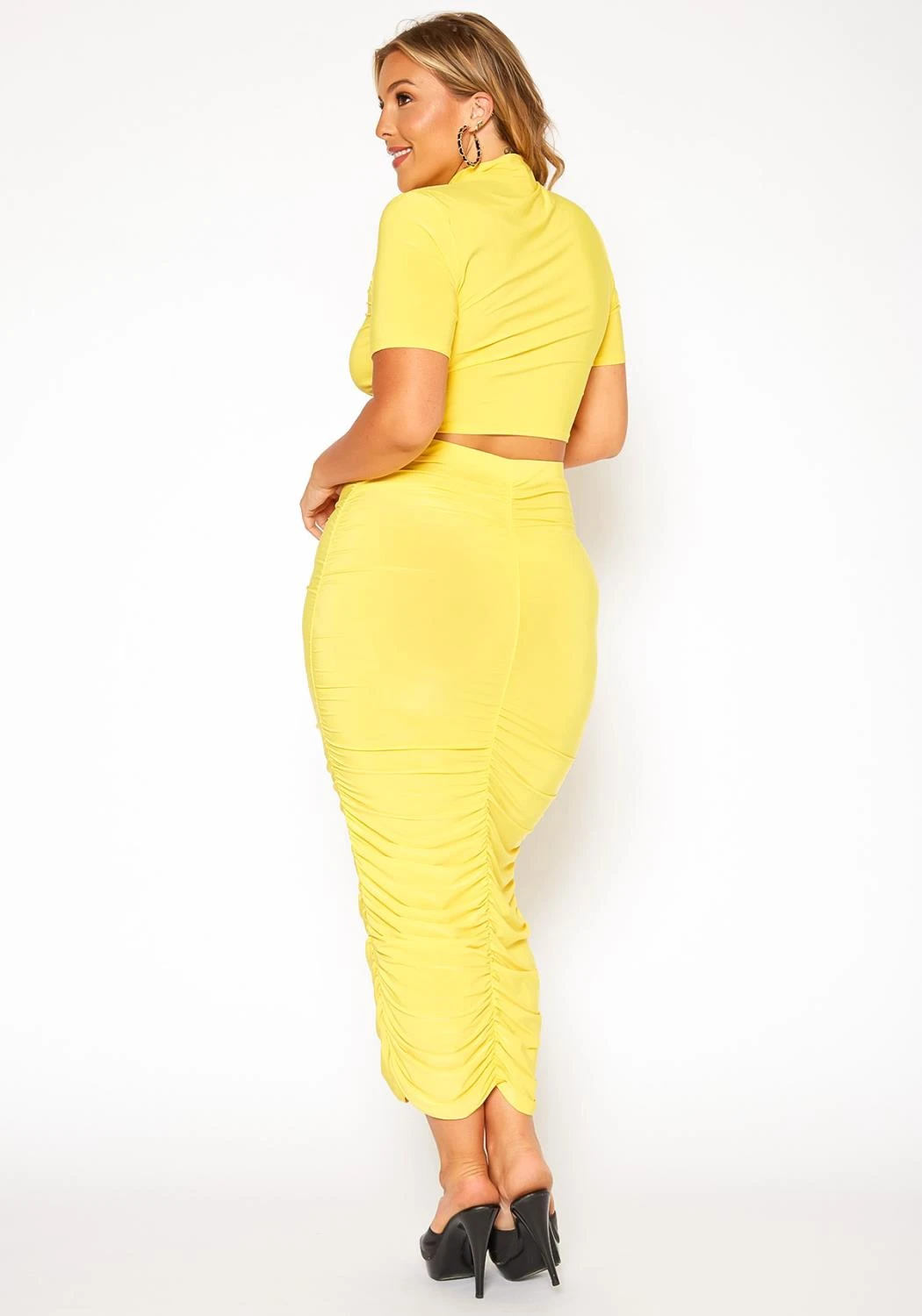 Asoph Plus Size Ruched Design Two Piece Set 4 Asoph Plus Size Ruched Design Two Piece Set - Image 4