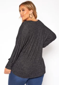 Plus Size Basic V Neck Knit Sweater -Asoph Fashion Shop 2018413 001 3