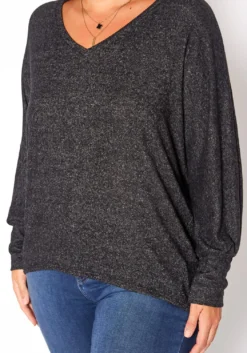Plus Size Basic V Neck Knit Sweater -Asoph Fashion Shop 2018413 001 4