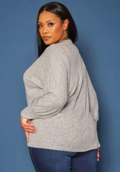 Plus Size Basic V Neck Knit Sweater -Asoph Fashion Shop 2018413 261 3