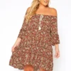 Asoph Plus Size Vintage Floral Print Mini Dress