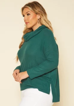 Plus Size Cowl Neck Knit Sweater -Asoph Fashion Shop 2018422 161 2