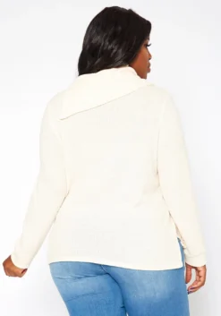 Asoph Plus Size Asymmetric Cowl Neck Sweater -Asoph Fashion Shop 2018423 191 2