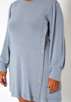 Asoph Plus Size Button Hem Flare Mini Dress 9 Asoph Plus Size Button Hem Flare Mini Dress -Asoph Fashion Shop 2018424 285 4