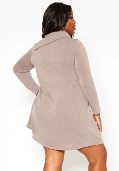 Asoph Plus Size Asymmetric Cowl Neck Mini Dress -Asoph Fashion Shop 2018432 118 3