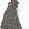 Asoph Plus Size Spotted Print Flare Maxi Dress