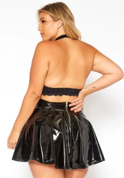 Asoph Plus Size PU Leather Circle Mini Skirt -Asoph Fashion Shop 2018464 001 3
