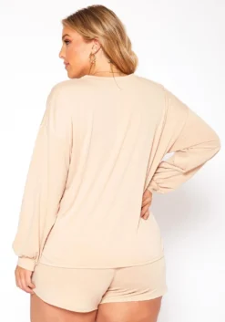 Asoph Plus Size Basic Lounge Two Piece Set -Asoph Fashion Shop 2018490 118 4