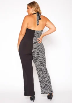 Asoph Plus Size Print Splice Halter Neck Jumpsuit -Asoph Fashion Shop 2018501 172 3