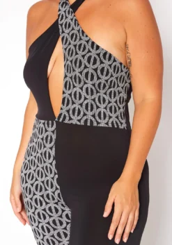 Asoph Plus Size Print Splice Halter Neck Jumpsuit -Asoph Fashion Shop 2018501 172 4