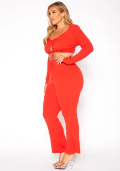 Asoph Plus Size Ribbed Knit Crop Top & Pants Set -Asoph Fashion Shop 2018516 110 2