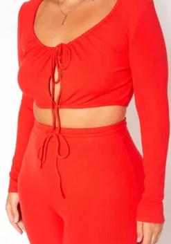 Asoph Plus Size Ribbed Knit Crop Top & Pants Set -Asoph Fashion Shop 2018516 110 4