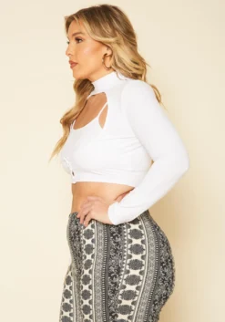 Asoph Plus Size Ribbed Two Piece Crop Top Set -Asoph Fashion Shop 2018517 001 2
