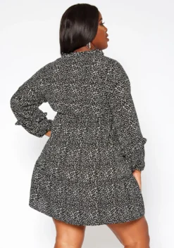 Asoph Plus Size Dotted Print Flare Mini Dress -Asoph Fashion Shop 2018555 001 3