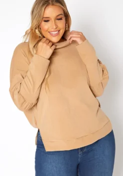 Asoph Plus Size Funnel Neck Sweater