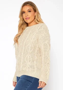 Asoph Plus Size Color Hinted Cable Knit Sweater -Asoph Fashion Shop 2018586 118 2