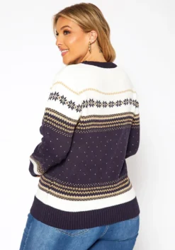 Asoph Plus Size Polka Dot Knit Sweater -Asoph Fashion Shop 2018588 117 2