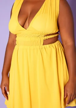 Plus Size Cut Out Design Fit & Flare Mini Dress -Asoph Fashion Shop 2018667 105 4