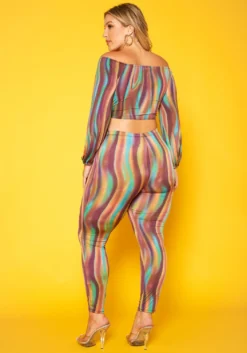 Plus Size Aura Color Pattern Crop Top & Legging Set 8 Plus Size Aura Color Pattern Crop Top & Legging Set -Asoph Fashion Shop 2018704 181 3