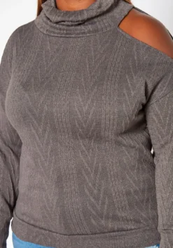 Plus Size Turtleneck Cable Knit Top -Asoph Fashion Shop 2018743 108 3