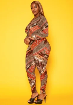 Plus Size Animal Print Bodycon Jumpsuit -Asoph Fashion Shop 2018778 106 1