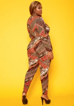 Plus Size Animal Print Bodycon Jumpsuit -Asoph Fashion Shop 2018778 106 2