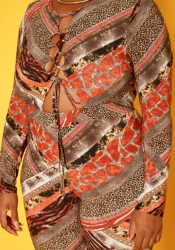 Plus Size Animal Print Bodycon Jumpsuit -Asoph Fashion Shop 2018778 106 3