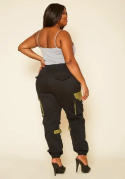 Plus Size Color Pop Cargo Pants -Asoph Fashion Shop 2018798 001 4