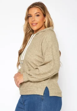 Plus Size Ribbed Knit Hooded Sweater -Asoph Fashion Shop 2018897 125 2