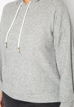 Plus Size Ribbed Knit Hooded Sweater -Asoph Fashion Shop 2018897 261 4