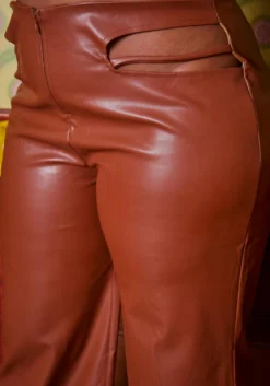 Plus Size PU Leather Slit Waist Hem Pants -Asoph Fashion Shop 2019001 106 4