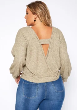 Plus Size Open Back Knit Sweater -Asoph Fashion Shop 2019032 125 3