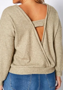 Plus Size Open Back Knit Sweater -Asoph Fashion Shop 2019032 125 4