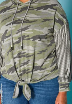 Plus Size Pattern Splice Hooded Sweater -Asoph Fashion Shop 2019033 108 4