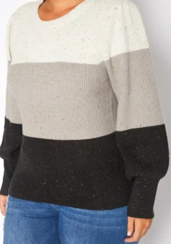 Plus Size Color Block Ribbed Knit Sweater -Asoph Fashion Shop 2019034 107 4
