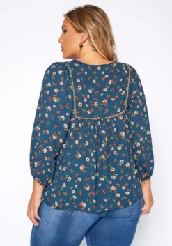 Plus Size Vintage Floral Print Blouse -Asoph Fashion Shop 2019035 158 3